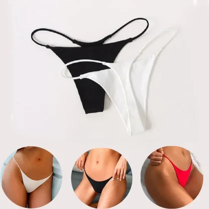Low Waist White G-Strings - Image 5