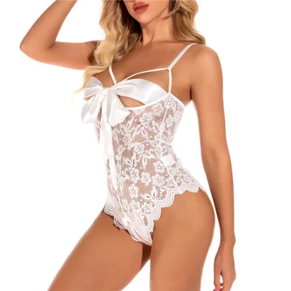Crotchless One-Piece White Bodysuit - Image 3